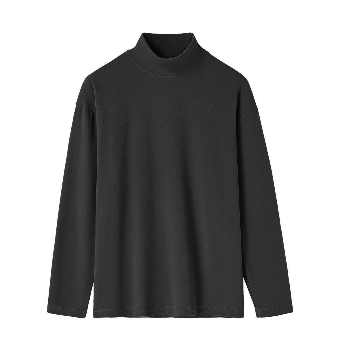 Men's Thermal Fleece Sweater - Soft High Neck Pullover For Winter & Fall, Lightweight Warm Base Layer, Casual Loose Fit Turtleneck Top_viptrois.com