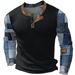 Unbeatable Quality Men's T-shirt 3D Men's New Digital Printed Three Button Long Sleeved Henry Top_viptrois.com