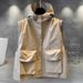 Men's Korean Style Hooded Vest Jacket – Lightweight Zipper Outerwear For Spring & Autumn_viptrois.com