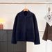 Unisex Zip-Up Knit Cardigan Jacket - Oversized Couple Style, Wavy Texture, Warm Fleece Lining, Grey/Navy/Tan Options_viptrois.com