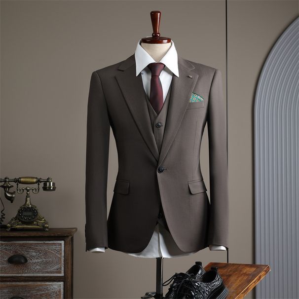 Men's Clothing handsome groom wedding suit high end suit men's suit slim work clothes business formal wear_viptrois.com
