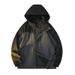 Men's Outdoor Windproof Water-Resistant Hiking Jacket With Hood - Lightweight Breathable Raincoat For Camping, Trekking & Travel (Black, Red,)_viptrois.com