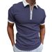 Men's Clothing Spring/Summe New Polo Shirt Zipper Print Men's Polo Shirt_viptrois.com