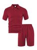 Men's Clothing Men's Spring And Summer New Men's Casual T Suit Foreign Trade Thin Jacquard Lapel Short Sleeved Shorts Suit_viptrois.com