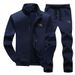 Men's Casual Zip-Up Hoodie & Joggers Set | Minimalist Streetwear | Sizes M-XXXXL (Gray/Black/Navy)_viptrois.com