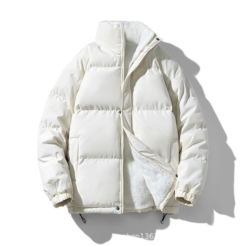 New Autumn/Winter Men's Cotton Korean Edition Trendy Plush Thick Bread Robe Stand Collar Casual Coat For Men_viptrois.com