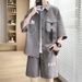 Five-Sleeve Shirt Casual Sports For Men Summer New Short Sleeve Shorts Outfit Complete Set_viptrois.com