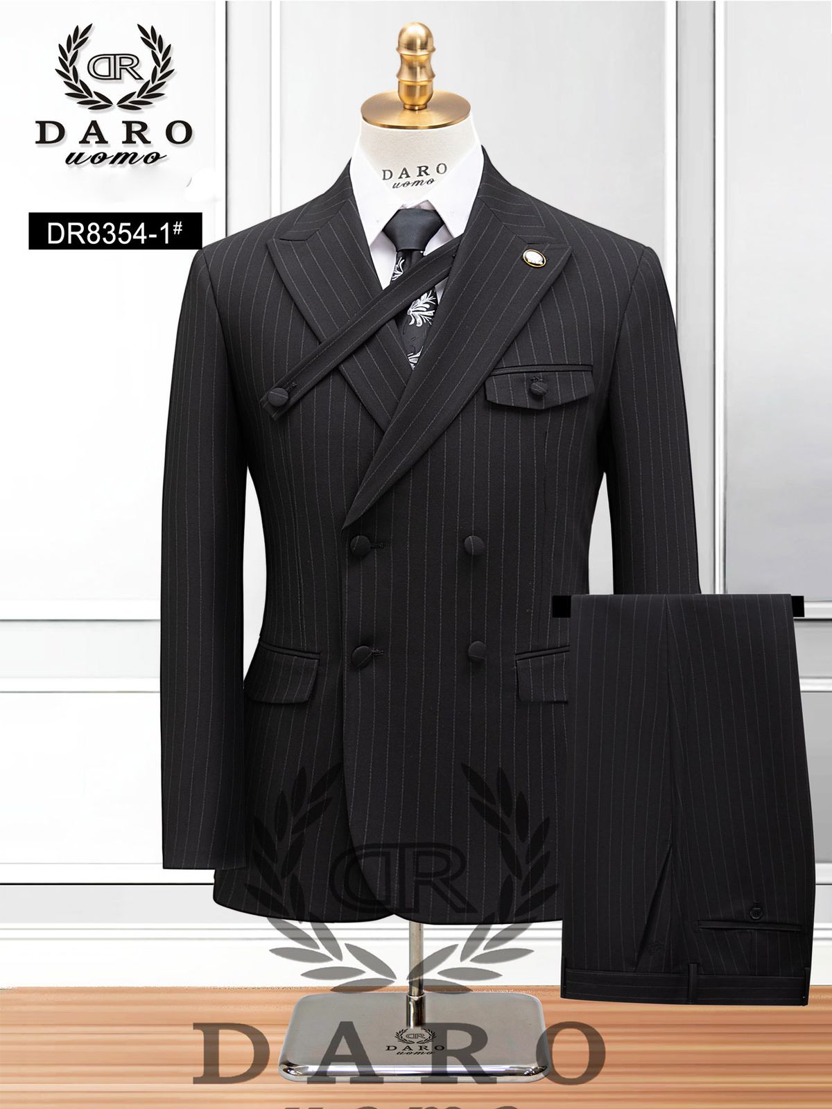 Men's Clothing Striped Casual Suit Two Piece Wedding Dress Groomsmen Costumes Performance Costumes Jacket_viptrois.com