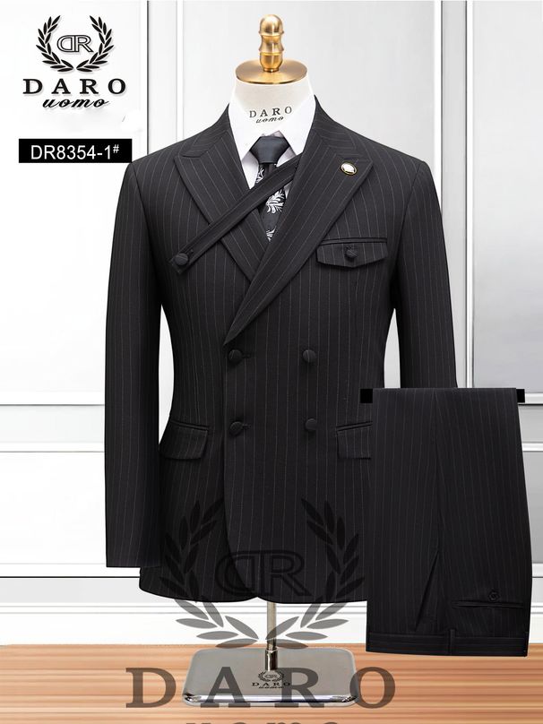 Men's Clothing Striped Casual Suit Two Piece Wedding Dress Groomsmen Costumes Performance Costumes Jacket_viptrois.com