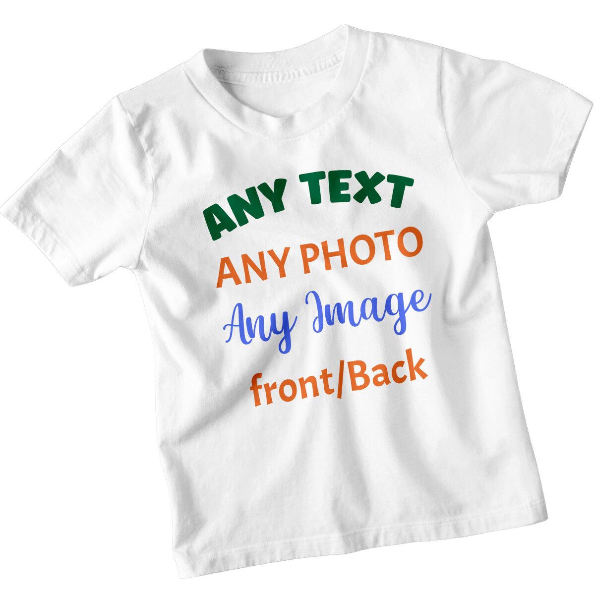 Any Text Any Photo Any Image Front/Back Custom 100% Cotton T-shirt Mens Tees Top Personalised_viptrois.com