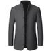 Autumn And Winter New Middle Aged Men's Jacket Woolen Woolen Coat Standing Collar Woolen Coat Casual Men's Wear_viptrois.com