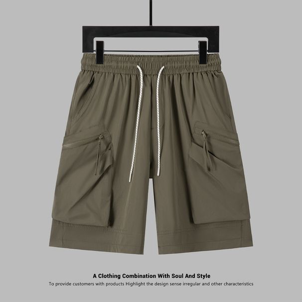 Men's Cargo Shorts Summer Casual Streetwear High Pocket Loose Fit Breathable Quick-Dry Workout Shorts_viptrois.com