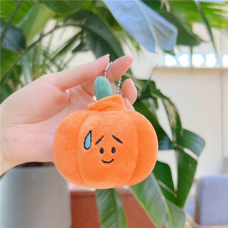Halloween Pumpkin Keychain Plush Toy - Cute Backpack Charm, Ghost & Jack-O-Lantern Accessory (9-12cm, Ultra-Soft Short Plush, PP Cotton Filled)_viptrois.com