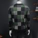 Loom Loom Europe Station 2023 Autumn Winter New Men's Crew Neck Sweater Plus Size Jacquard Casual Slim Fit Plaid Base Shirt_viptrois.com