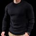 Men's Clothing Round Neck Sweater Heavy Knitted Tops Heavyweight Knit Sweater Slim Fit Round Neck Pullover Casual Long Sleeve Top For Teens & Adults_viptrois.com
