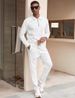Men's Clothing New Men's Jacquard Long Sleeved Trousers Two Piece Suit Fashion Casual Sports Solid Color Suit Men's Clothing_viptrois.com