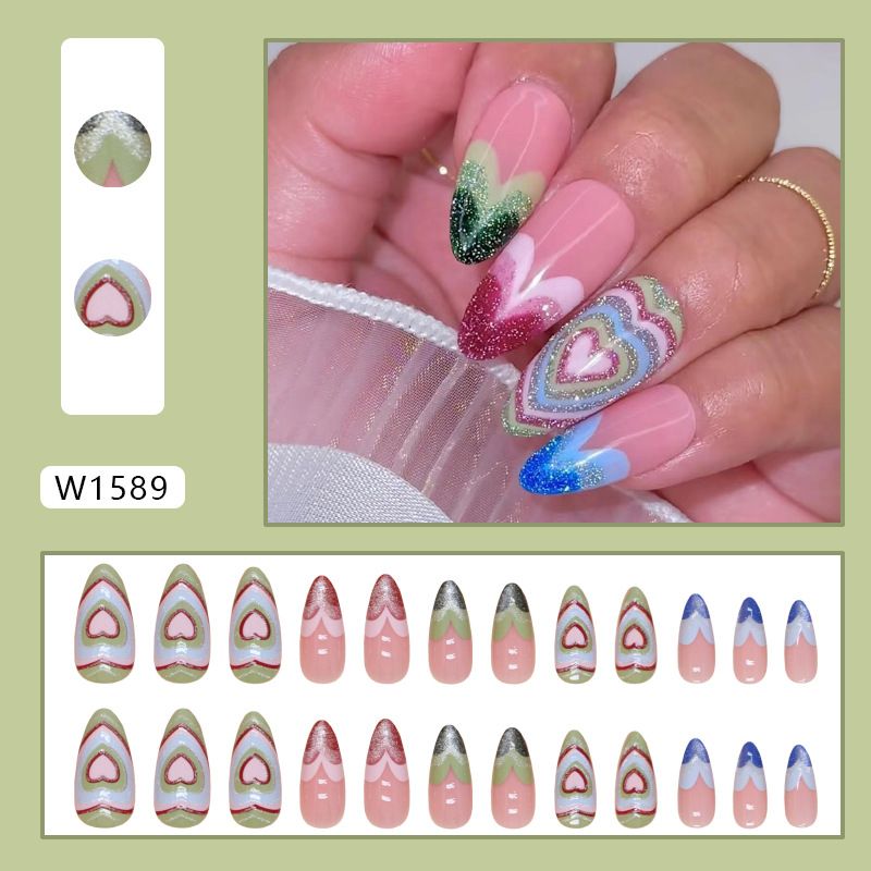 Nails Art & Tools Nail Art Patch Love Diffusion Nail Patch Wear Armor Removable Small Fresh Fine Flash Nail Art Patch 24 Pieces_viptrois.com