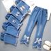 Mother&Kids Children's jeans for girls Large children wide leg pants for baby casual girls flared long pants_viptrois.com