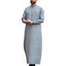 Men's Clothing Loose Stand Collar Robe Embroidered Long Sleeves Pockets Longer_viptrois.com