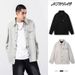 Men's Clothing Casual Suede Flannel Shirt Jacket With Pocket Details, Loose Fit Long Sleeve Lapel Coat For Spring & Autumn (Black, Light Green, Gray)_viptrois.com