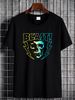 bl Ast Gradient Skull T Shirt Stylish Homme Breathable Stretched Slightly Streetwear Top For Everyday Wear Summer Soft Graphic Comfortable_viptrois.com