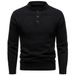 Pure 2025 Pullover Autumn Henley Stand Collar Snowflake Dot Design Men's Sweater Knitwear_viptrois.com