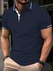 Men's Summer Jacquard Polo Shirt Breathable Polyester, Button-Up Collar & Loose Fit For Sports, Casual & Streetwear (White, Black, Pink, More)_viptrois.com