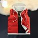 Youth Winter Hooded Vest – Thick Cotton Sleeveless Jacket, Fake Two-Piece Design (White/Black/Caramel/Brown/Red, L-5XL)_viptrois.com