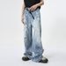 Men's Clothing | 2025 Summer New Products American Street Graffiti Fun Straight Leg Mopping Jeans Trend_viptrois.com