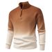 Men's Gradient Color Half-Zip Sweater – Autumn Textured Knit Pullover With Rabbit Wool Blend – Relaxed Fit Ribbed Hem Casual Top (M-XXXL)_viptrois.com