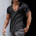 2025 Summer New V-neck T-shirt Casual And Fashionable Men's Clothing_viptrois.com