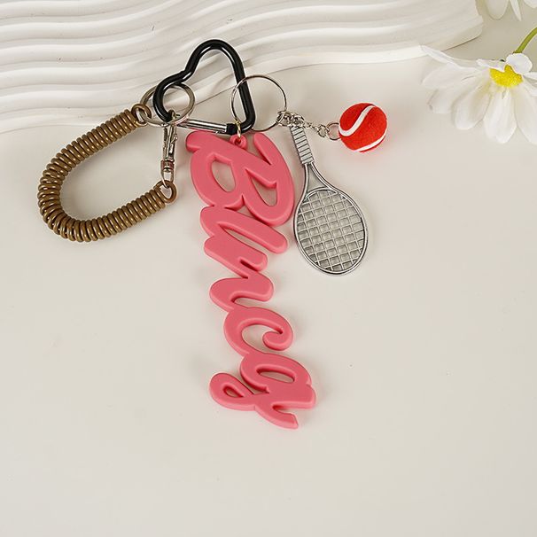Bag Charm B's Pendant Niche Pink Keychain Pendant Letter Tennis Racket Bag Pendant High End Bag Pendant_viptrois.com