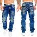 Cross Border Supply European And American New Fashion Jeans Casual Open Line Trousers Straight Men's Trousers Hip Hop Denim_viptrois.com
