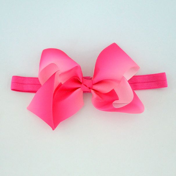 European And American Children's Hair Accessories Gradient Color Bow Headband Ribbed Ribbon Button Knot Baby Headband Headdress_viptrois.com