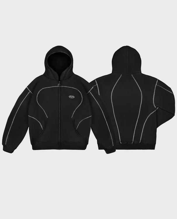 Men's 2-Piece Tracksuit, Reflective Stripe Zip-Up Hoodie & Sweatpants Set, Casual Streetwear Hooded Outfit For Sports & Daily_viptrois.com