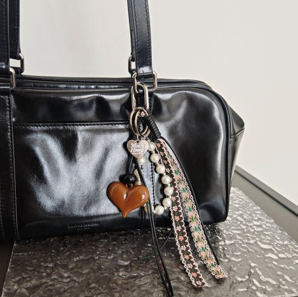 Bag Pendant Silver Heart-shaped Creative Denim Woven Rope Pendant_viptrois.com