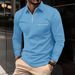 Men's Clothing Autumn Polo Shirt Zipper Pocket Men's Long Sleeved Sports Polo Shirt_viptrois.com