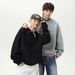 Nordmann Textured Space Cotton Patchwork Heavyweight Crew Neck Sweatshirt Unisex Autumn Boxy Fit Couple Casual Pullover Jacket_viptrois.com
