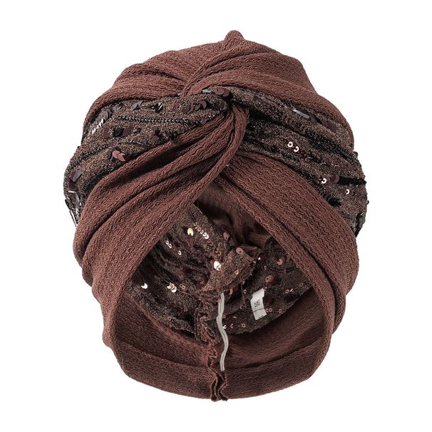 Men's Hats New Spring And Summer Fashion All Match Simple Indian Hat Cross Solid Color Sequin Flower Turban Hat Pleated Ethnic Hat_viptrois.com