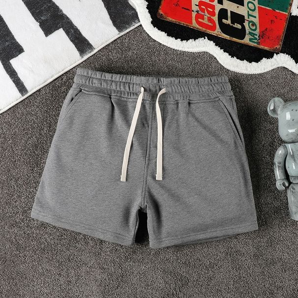 Summer Men's Running Training Shorts Thin Solid Color Casual Sports Pants Trendy American Squat Shorts_viptrois.com