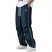 Men's Durable Quick Drying Striped Sports Pants Summer Style Breathable Casual Drawstring Straight Leg in Stock_viptrois.com