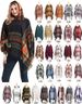 Unisex Spring and winter Christmas green cape loop yarn bristle check hooded cape_viptrois.com
