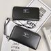 Vintage-Inspired PU Leather Handheld Clutch For Men – Slim & Spacious Unisex Design With RFID Blocking (16-Inch, Black/Brown)_viptrois.com
