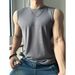Men's Summer Sleeveless Vest - Breathable Moisture-Wicking Athletic Tank Top For Running & Gym (Black/White/Grey/Light Brown, M-3XL)_viptrois.com