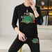 Embroidered casual sweatshirt set with men's trendy brand 2023 autumn new men's sports two-piece set_viptrois.com