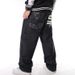 Men's Clothing Plus Size Plus Size Trousers Hip Hop Jeans Hiphop Hip Hop Print Loose Skateboard Pants_viptrois.com