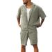 Men's Clothing Men's Summer Suit Men's Spring And Summer Sports Suit Shirt Versatile Shorts Two Piece Suit_viptrois.com
