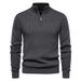 Pure Cross-Border Stand Collar Cotton Sweater Casual Half-Zip Solid Color Pullover High-Quality Men's Knitwear_viptrois.com