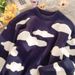Pure Japanese Style Design Sense Niche Lazy Cloud Unisex Autumn Winter Couple Loose Versatile Knitted Sweater Men_viptrois.com