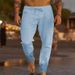 Unbeatable Quality New Men's Solid Color Drawstring Cotton Linen Loose Beach Casual Pants_viptrois.com